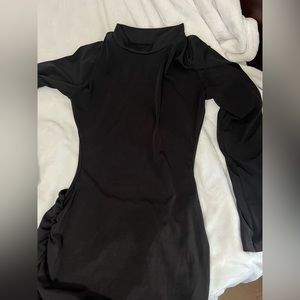 Black open back dress